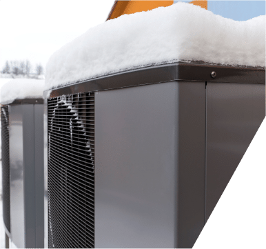 A heater covered in a thick layer of snow, showcasing the contrast between warmth and winter's chill